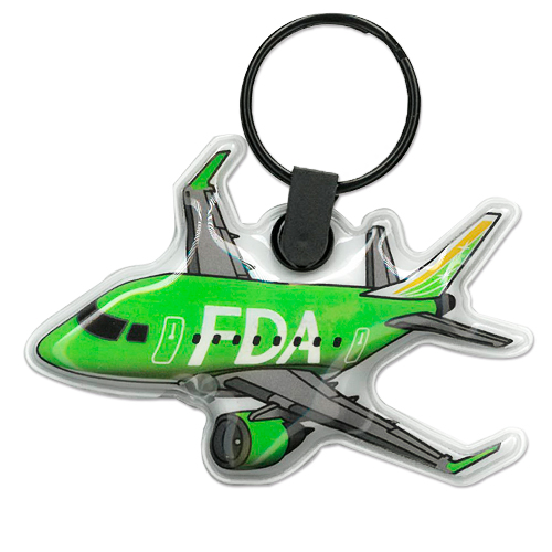 FDA 飛行機LEDライトキーホルダー（ティーグリーン）