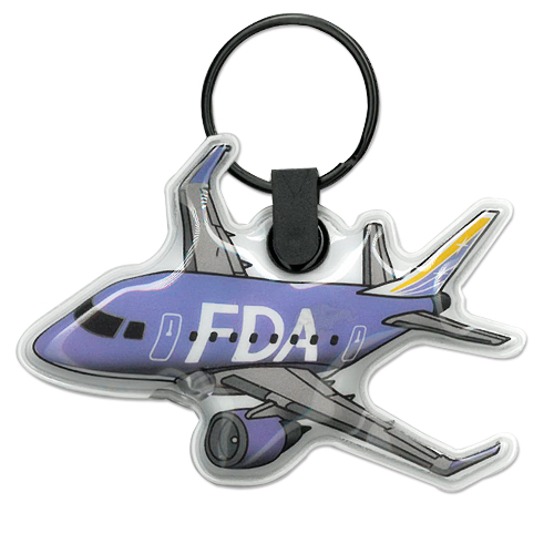 FDA 飛行機LEDライトキーホルダー（バイオレット）