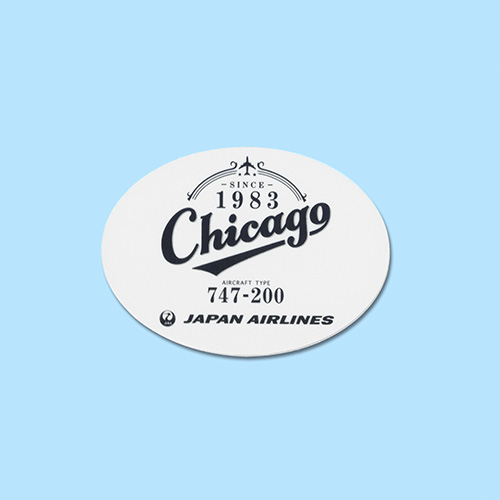  JAL CHICAGO クリアステッカー (ホワイト)